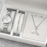 6pcs Women's Minimalist Quartz Watch & Jewelry Set – Gift for Mom
