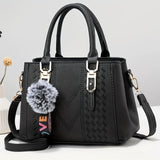 Women's Tote Bag With Pom-Pom Charm