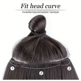 Volumizing Curly Hair Extensions for Women – Three-Piece Seamless Wavy Wig Set (Black)