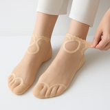 Women’s Lace Boat Socks – Breathable Floral Mesh Cotton Anklets, Invisible & Anti-Friction