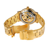 Forsining Men’s Waterproof Skeleton Mechanical Watch – Alloy Strap Automatic Timepiece