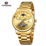 Forsining Men’s Tourbillon Mechanical Watch with Moon Phase – Stainless Steel