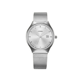 SINOBI Men's Classic Quartz Watch – Retro Style, Stainless Steel Mesh Band
