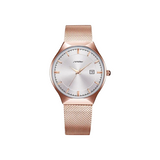 SINOBI Men's Classic Quartz Watch – Retro Style, Stainless Steel Mesh Band