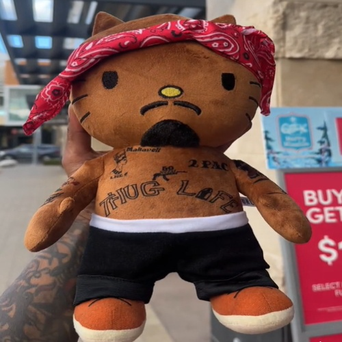 Tupac Kitty Plush Doll – Short Plush Stuffed Toy with PP Cotton Filling