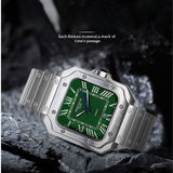 PRECIOUS DUKE Men’s Square Quartz Business Watch – Classic Stainless Steel Strap