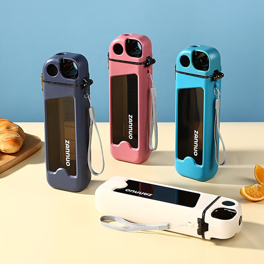 1pc Square Water Bottle 12oz 350ml Plastic Leakproof Water Cup Summer Straw Sports Water Bottle With Measurements Suitable For Outdoor Activities And Travel