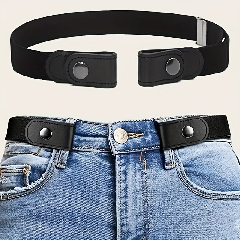 1pcs Stylish Monochrome Seamless Elastic Waist Belt  Effortless Comfort for Jeans Discreetly Invisible  Versatile  Designed for Women  Men