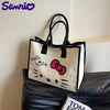 Hello Kitty Canvas Tote Bag  Cute Cartoon Handbag Shoulder Bag For School Work Travel And Shopping