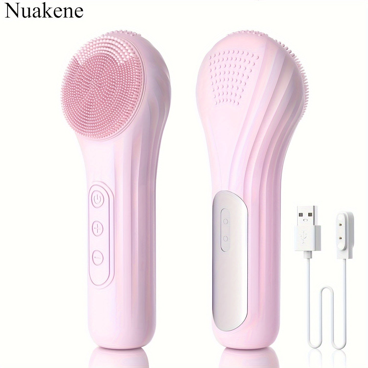 Electric Facial Cleanser Brush Silicone Face Scrubber Face Wash Brush For Men  Women Rechargeable Constant Temperature Heating Vibration Massage Cleansing Brush For Pore Cleansing Exfoliating Blackhead Acne Removal