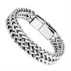 Premium Stainless Steel Mens Braided Chain Bracelet  Stylish Square Links with Magnet Buckle Closure and Yin Yang Design  Hypoallergenic Durable Jewelry Accessory