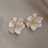 Exquisite Sweetheart Flower Stud Earrings  Zinc Alloy Jewelry with Elegant Simple Design Perfect for Womens Daily Dating and Casual Wear  Hypoallergenic NickelFree and Comfortable to Wear