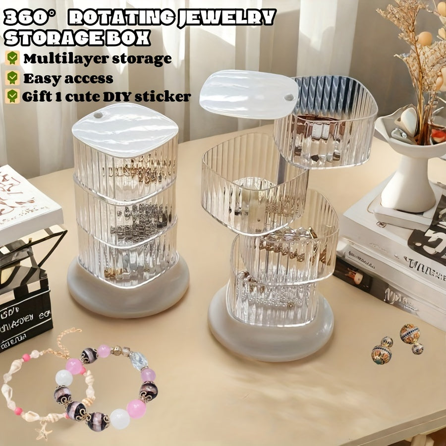 1pc Jewelry Storage Box Hairpin Head Rope Storage Box Dustproof Desktop Transparent Storage Box