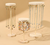 Round Wooden Jewelry Display Rack – Bracelet & Necklace Organizer