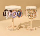 Round Wooden Jewelry Display Rack – Bracelet & Necklace Organizer