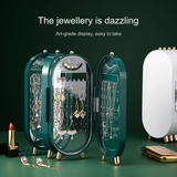 Folding Jewelry Display Stand with Mirror – Dustproof Box