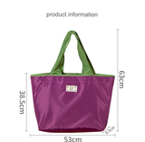 Monochrome Drawstring Shoulder Bag - Stylish & Foldable