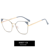 Women’s Oversized Square Metal Blue Light Glasses – Anti-UV Optical Frames