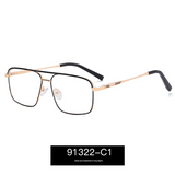 Men’s Double Beam Metal Blue Light Glasses – Business Style Anti-UV Myopia Optical Frames