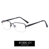 Men’s Half-Frame Blue Light Blocking Glasses – Business Style Myopia Eyewear