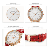 Sinobi Women's Luxury Quartz Watch – Diamond Accent, Waterproof