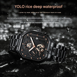 Men’s Trendy Quartz Chronograph Watch – Stainless Steel, Luminous Dial