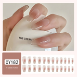 Transparent Ombre Press-On Nails – Long Square Acrylic Nail Set, Nude & Clear