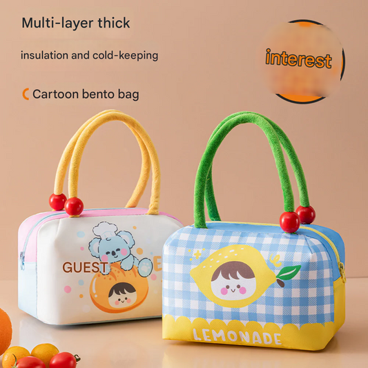 Insulated Lunch Bag – Large Capacity Cute Cartoon Style, Portable & Leak-Resistant