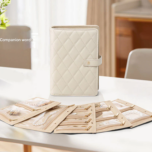 Anti-Oxidation Jewelry Travel Organizer Book – Velvet Clutch Case with 5 Pouch Pages