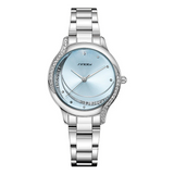 Sinobi Fashion Women's Quartz Watch – Diamond Detail, Stainless Steel Strap