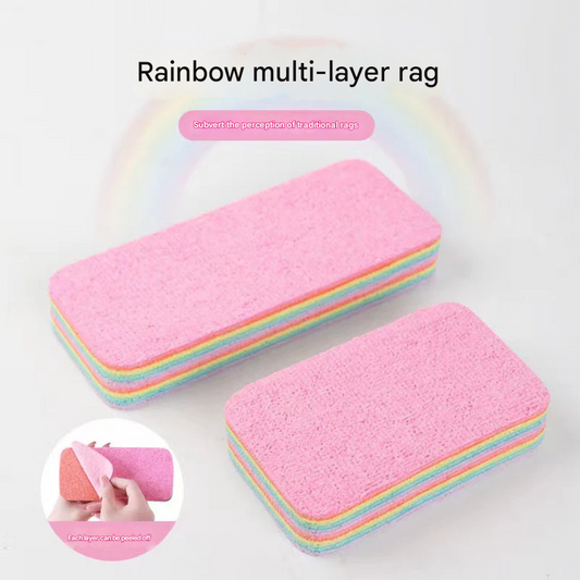 Rainbow Tearable Dish Towel – PVA Absorbent Kitchen Cleaning Sponge