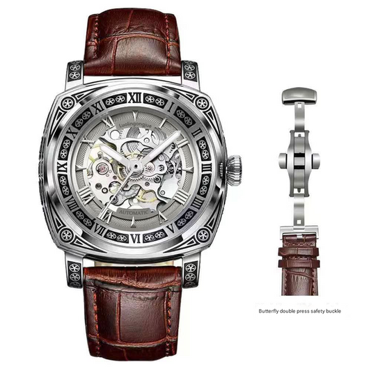 Men’s Luxury Automatic Mechanical Watch – Luminous Business Timepiece with Calendar