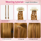 One-Clip Braided Hair Extension for Women – 3-Strand Boxing Braid Wig Piece - 22 inches