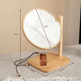 Rotatable High-Definition Wooden Makeup Mirror