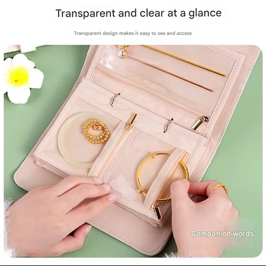 Anti-Oxidation Jewelry Travel Organizer Book – Velvet Clutch Case with 5 Pouch Pages