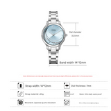 Sinobi Fashion Women's Quartz Watch – Diamond Detail, Stainless Steel Strap