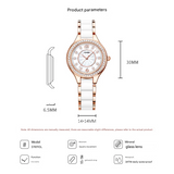 Sinobi Women’s Diamond Quartz Watch – Mother-of-Pearl Dial, Waterproof Alloy Strap