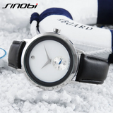 SINOBI Men's Classic Quartz Watch – Waterproof Business Style with PU Leather Band