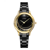 Sinobi Fashion Women's Quartz Watch – Diamond Detail, Stainless Steel Strap