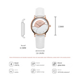 Sinobi Women's Leather Quartz Watch – Waterproof Luxury Timepiece with Steel Case