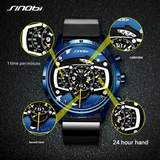 SINOBI Men's Sports Quartz Watch – Luminous Timepiece with Calendar & Silicone Strap