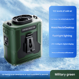 USB Rechargeable Waist Fan – Bladeless, High-Speed, 100-Gear Cooling Device