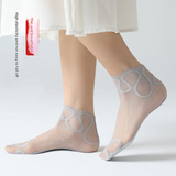 Women’s Lace Boat Socks – Breathable Floral Mesh Cotton Anklets, Invisible & Anti-Friction