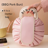 Drawstring Cosmetic Bag – PU Leather Twill Travel Makeup Organizer