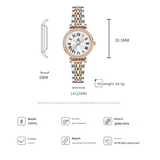 SK Women’s Quartz Watch – Diamond-Studded Dial, Waterproof Fashion Wristwatch