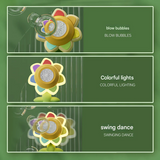 Rechargeable Seven-Color Flower Bubble Machine – Electric Swing Toy with Lights
