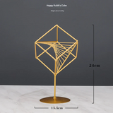Gold Geometric Metal Sculpture – Abstract Home Decor for Living Room