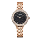Sinobi Women's Diamond Quartz Watch – Star Dial, Stainless Steel Strap