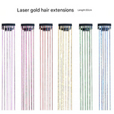 Classic Tinsel Hair Extensions – Long Sparkly PET Strands, 50cm Glitter Highlights (Set of 2)