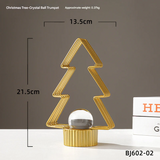 Gold Christmas Tree Ornament – Metal Crystal Ball Home Decor for Living Room